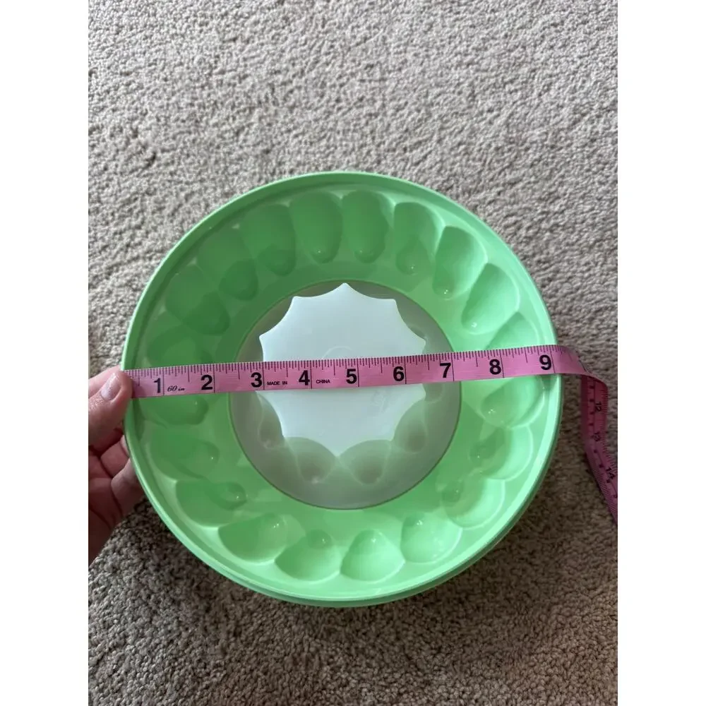 Vintage Tupperware Jel N Serve Jello Gelatin Dessert Mold Mint Green 3 Piece Lid